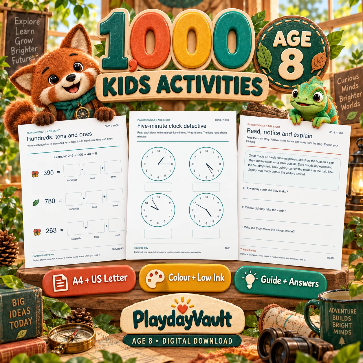 1,000 Activities for Age 8 illustrated cover