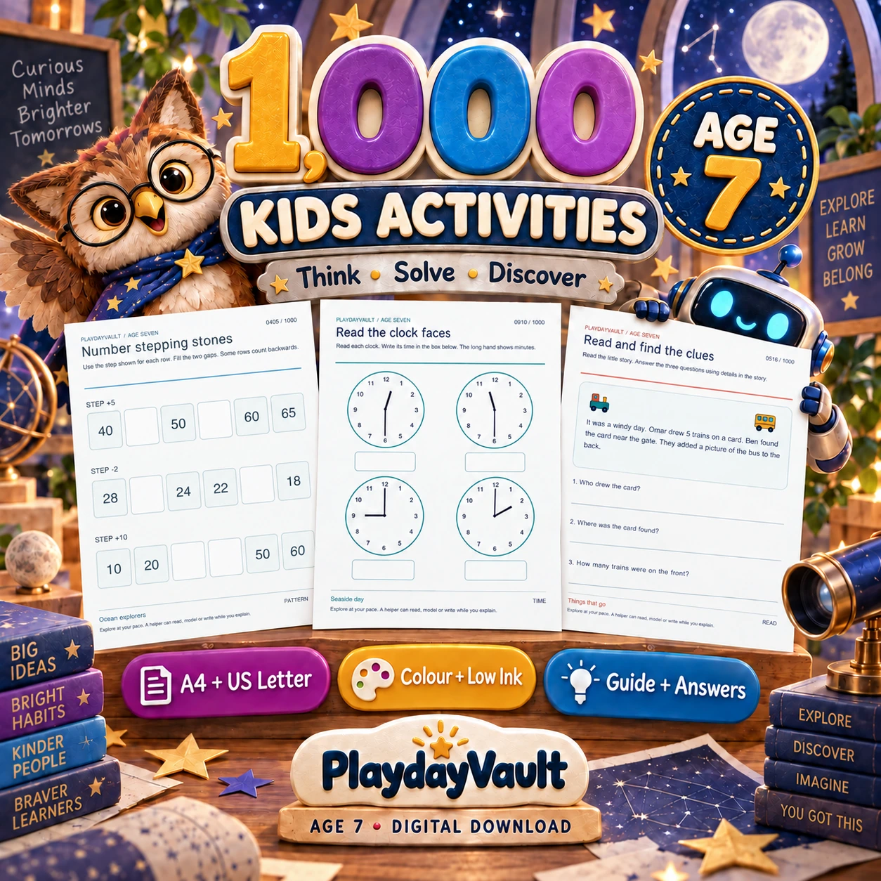 1,000 Activities for Age 7 illustrated cover