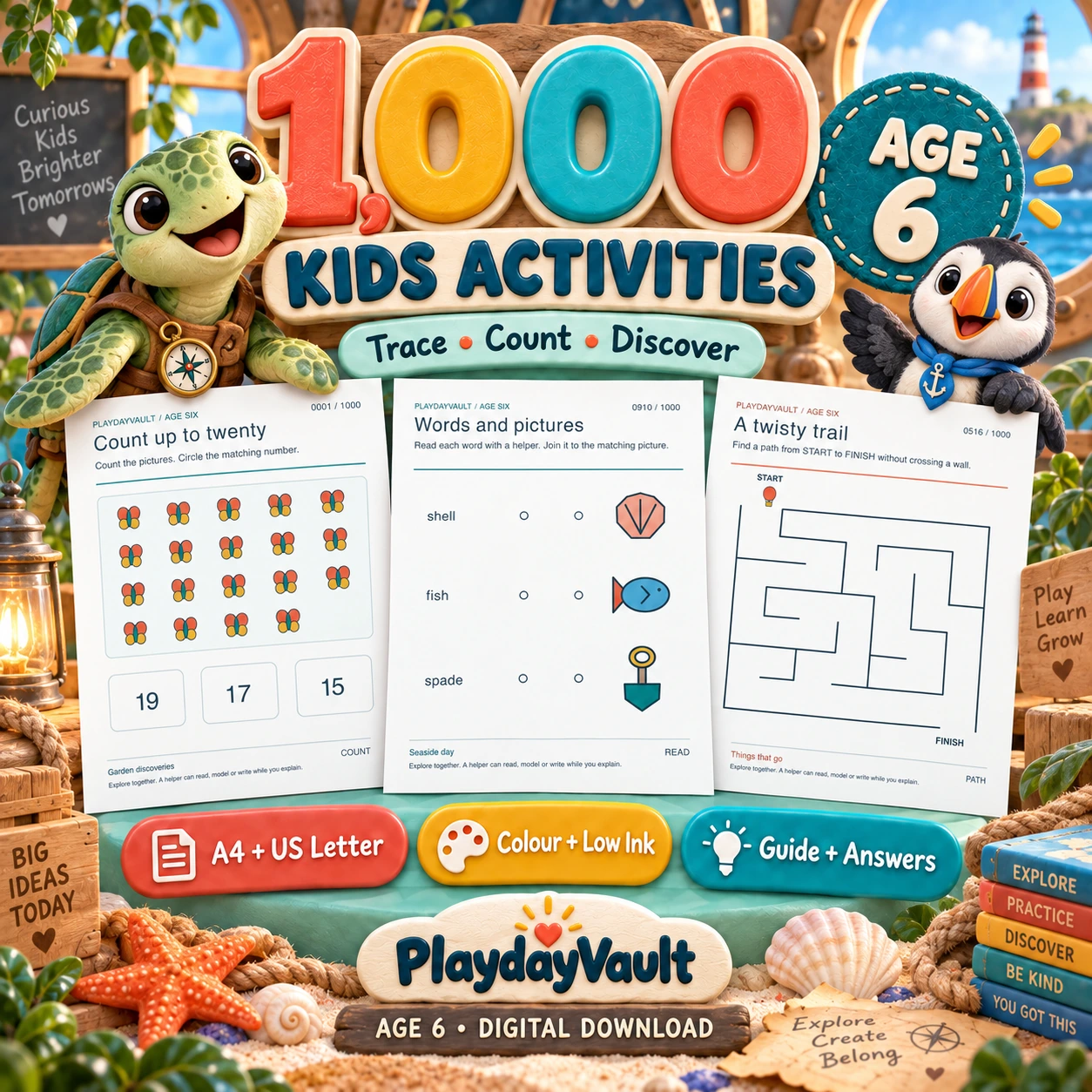 1,000 Activities for Age 6 illustrated cover