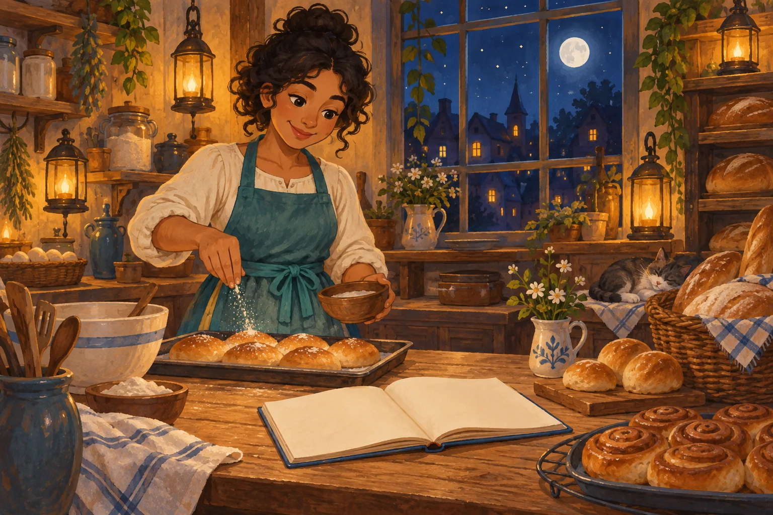 The Midnight Bakery Mystery illustrated game artwork