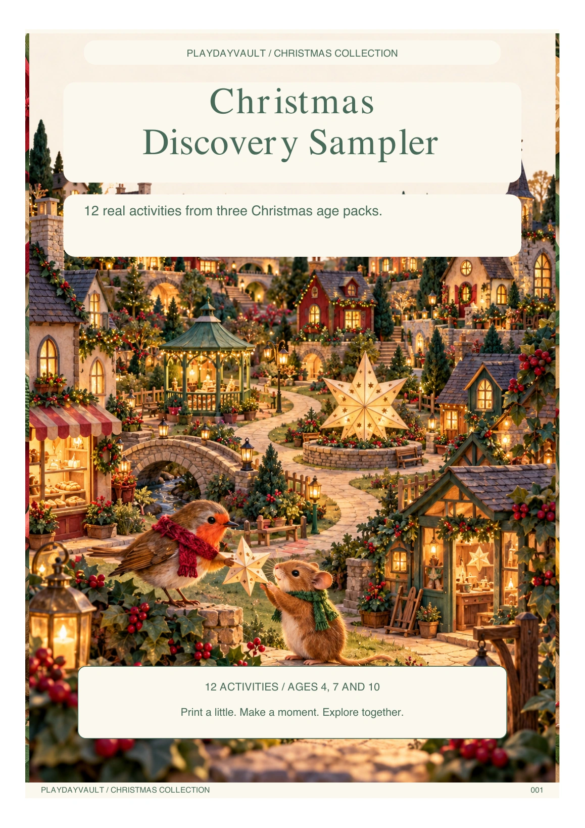Christmas Discovery Sampler actual printable cover