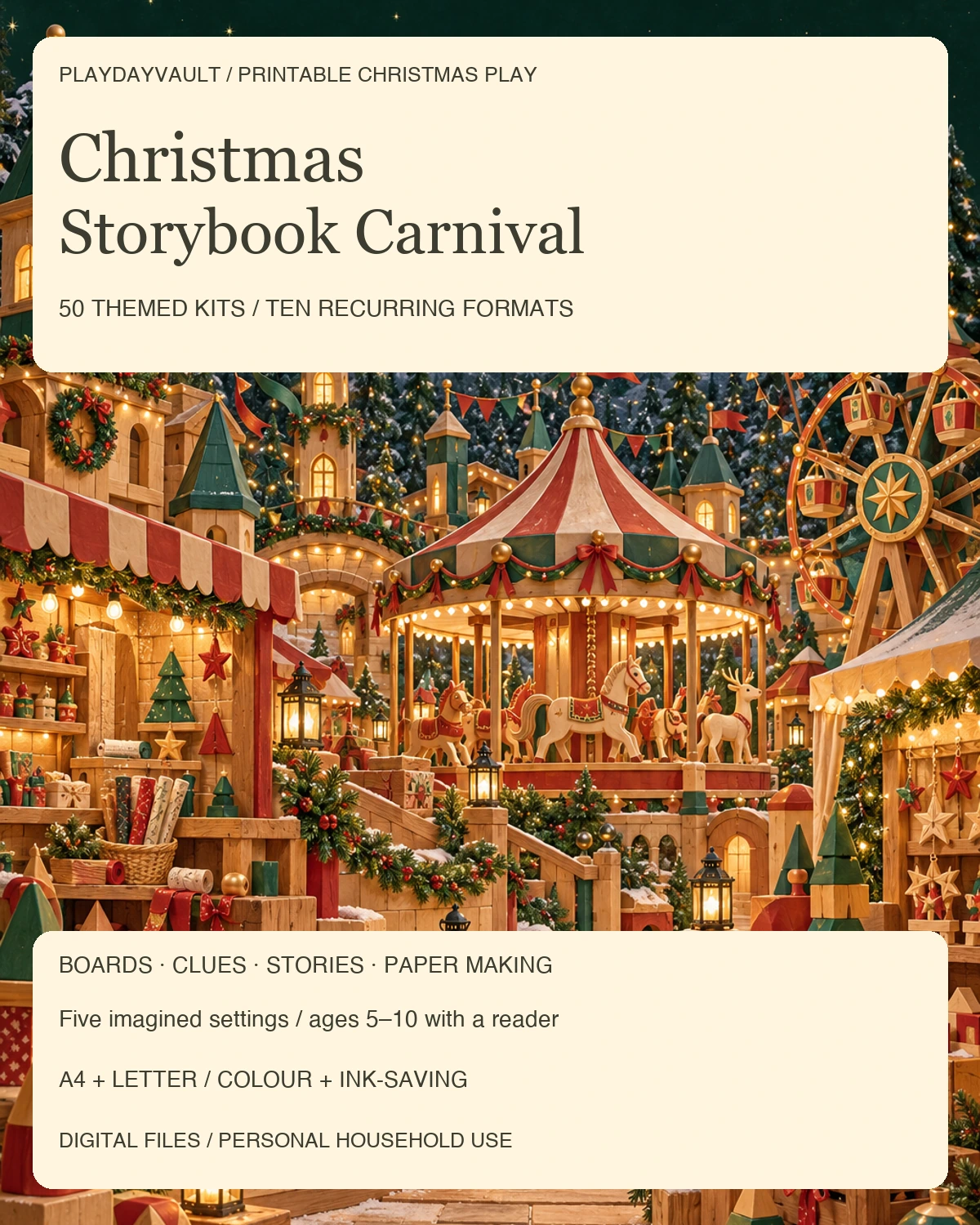 Christmas Storybook Carnival: printable collection cover
