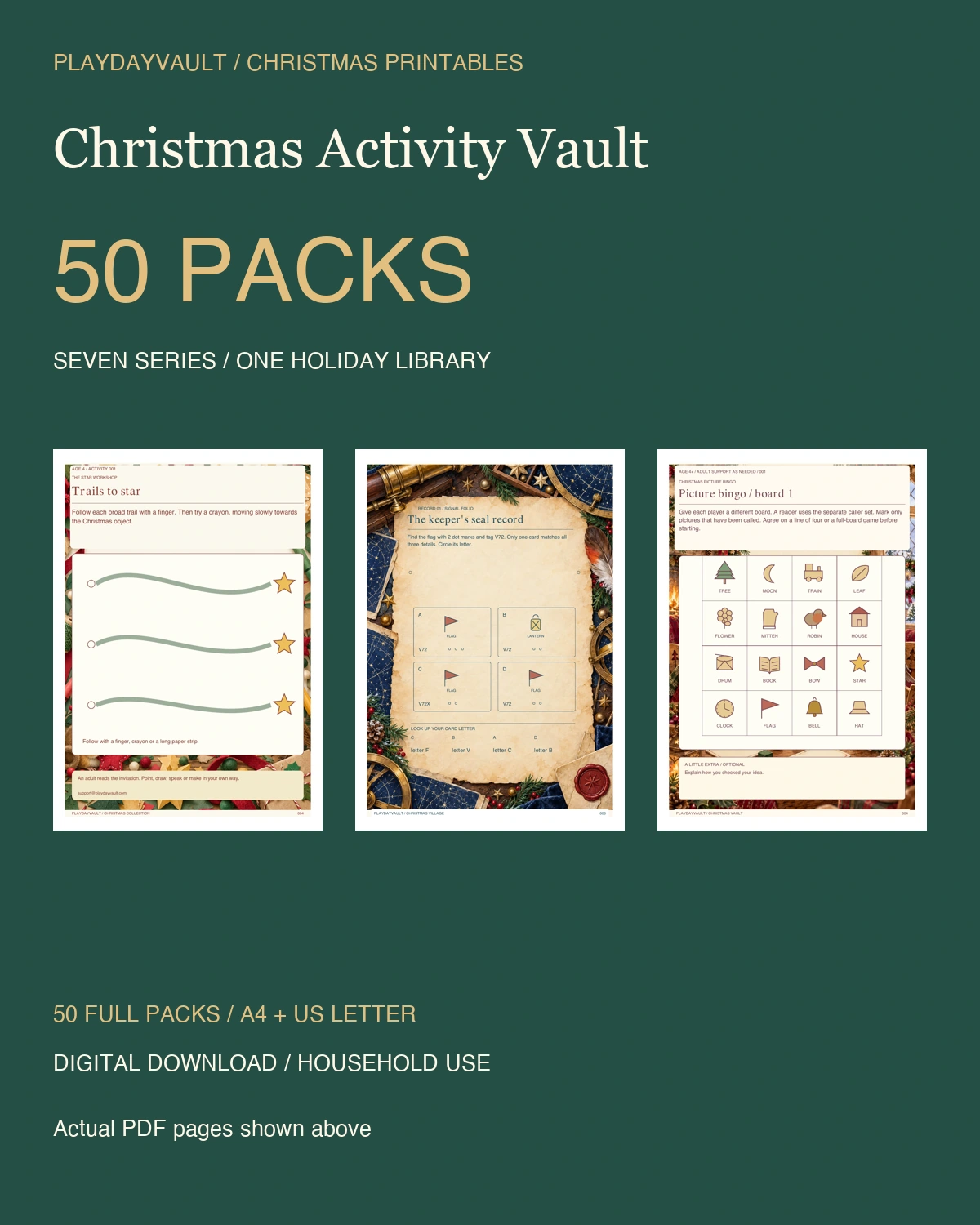 Christmas Activity Vault: printable collection cover