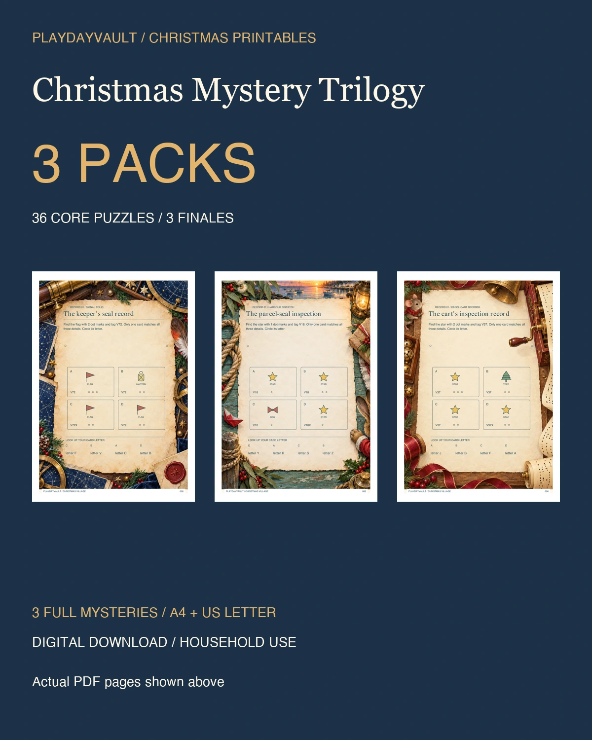 Christmas Mystery Trilogy: printable collection cover