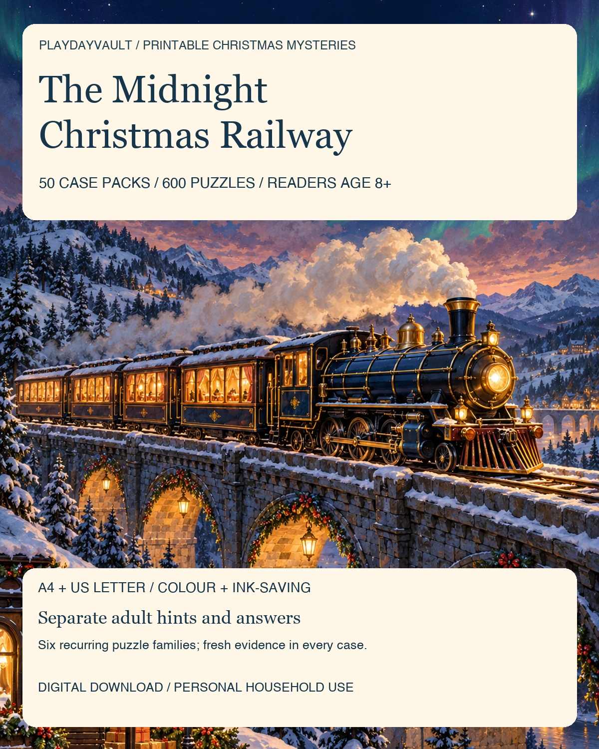 The Midnight Christmas Railway: printable collection cover