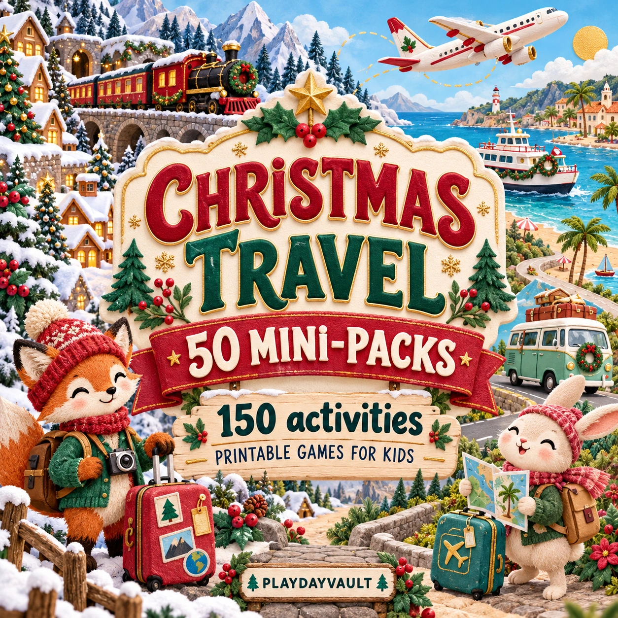 Christmas Travel Adventure Bundle: printable collection cover
