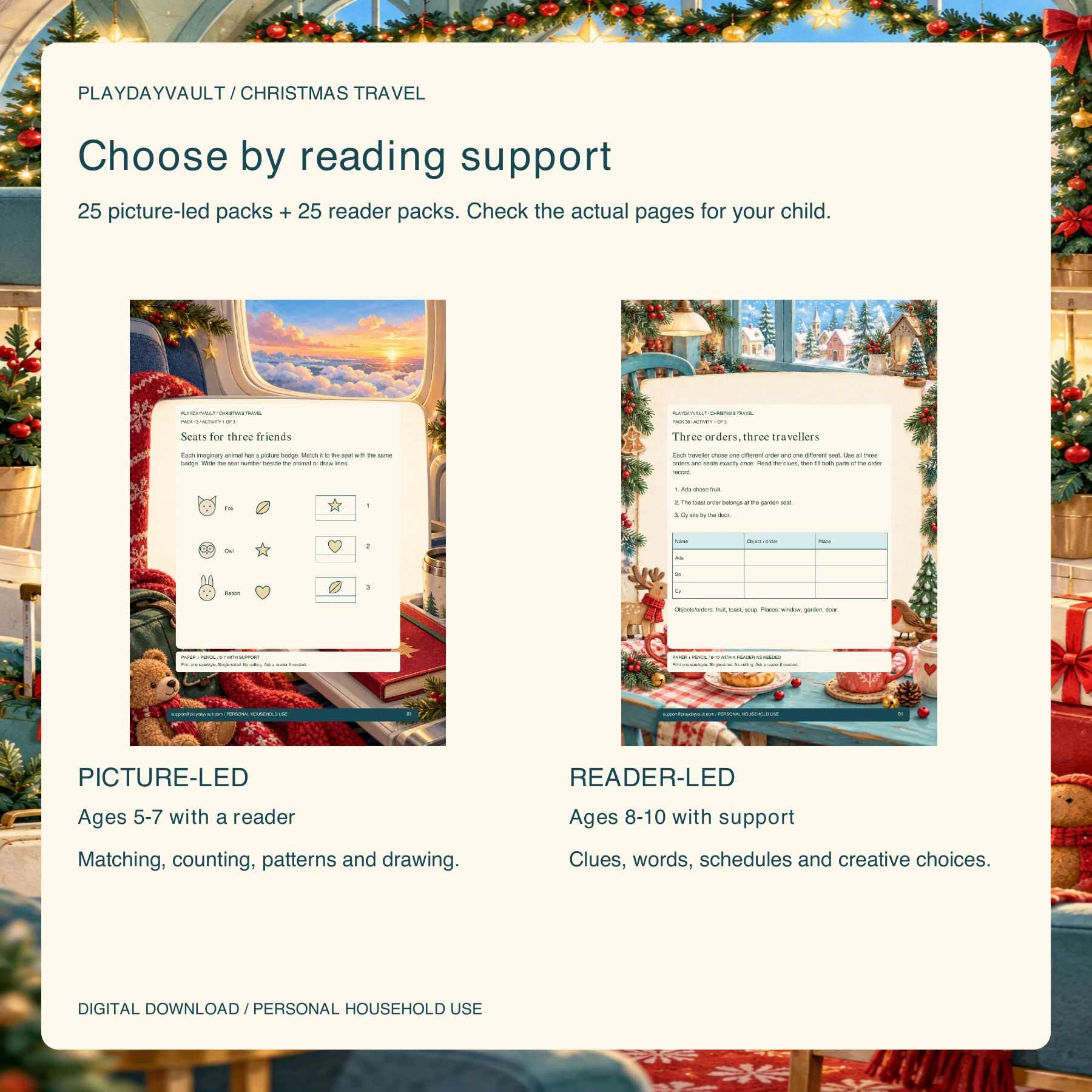 Two reading-support levels