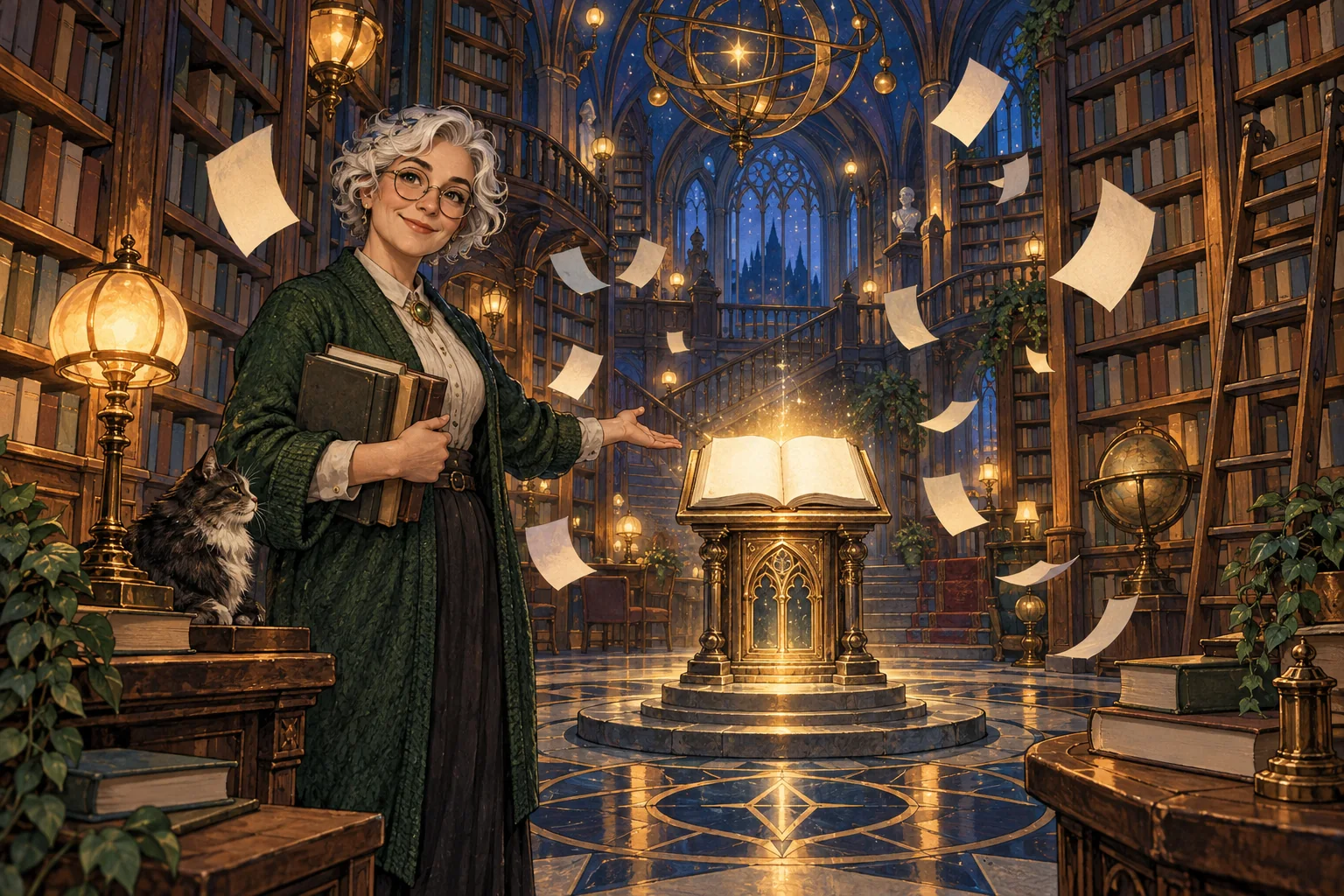 The Enchanted Library illustrated game artwork