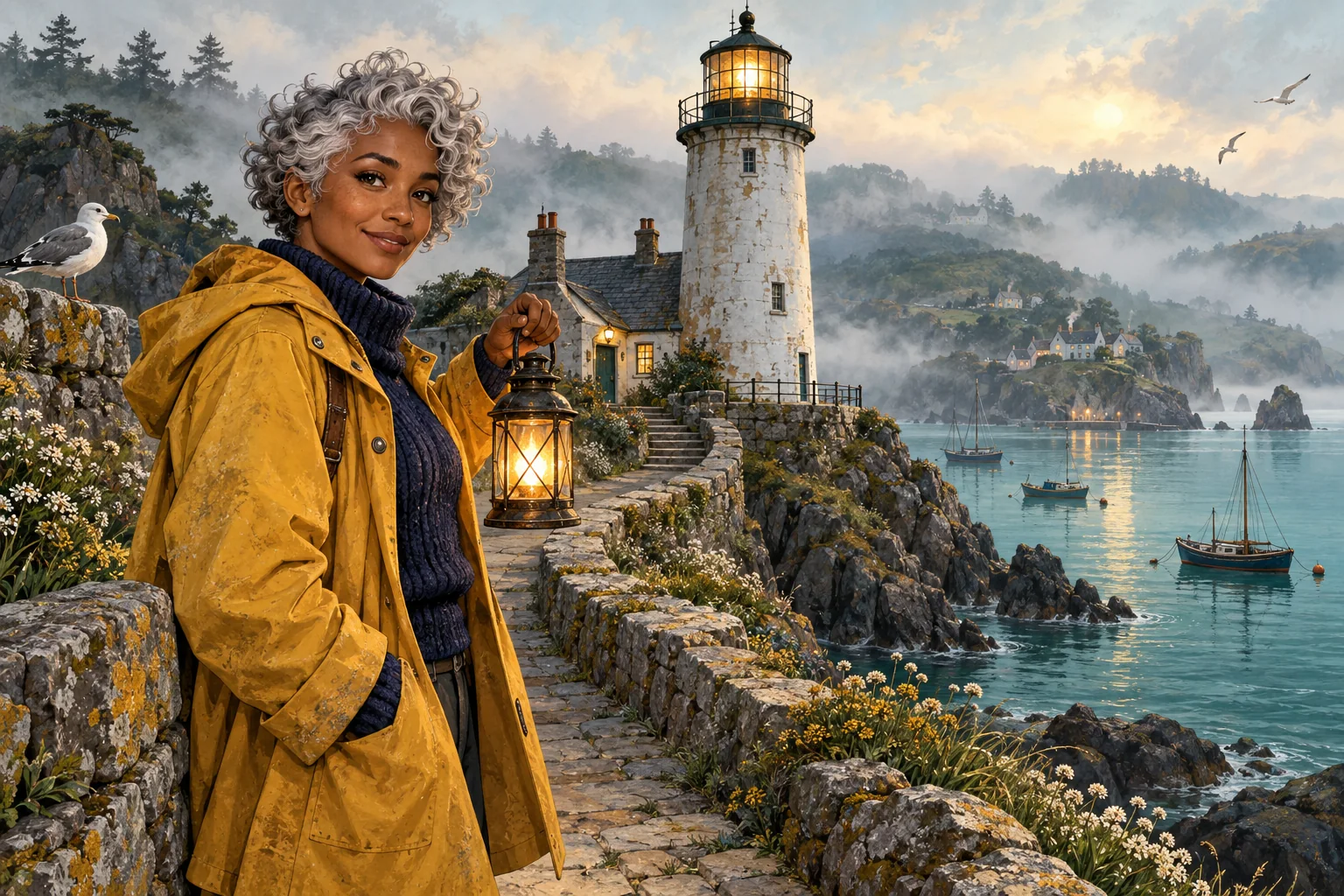 The Lighthouse’s Last Lantern illustrated game artwork