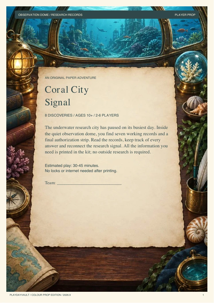 Your player booklet: Coral City Signal.