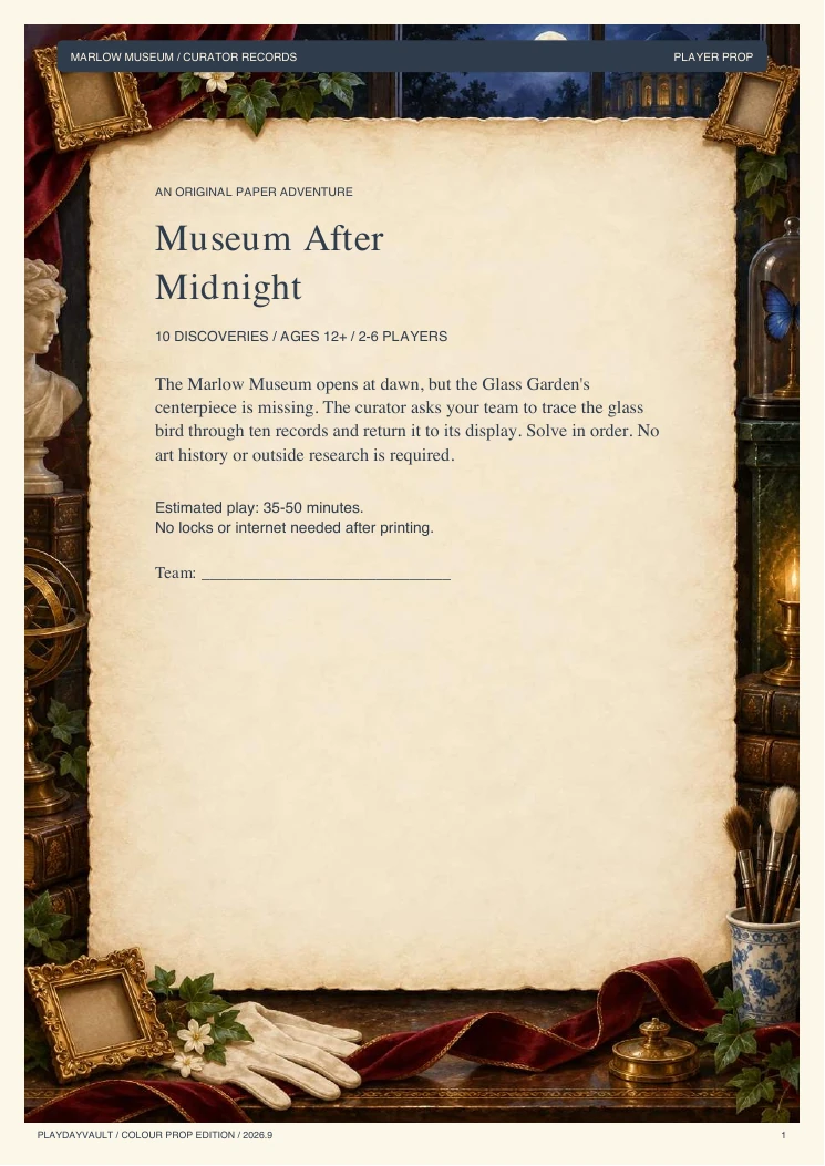 Your player booklet: Recover the Glass Garden’s heart.