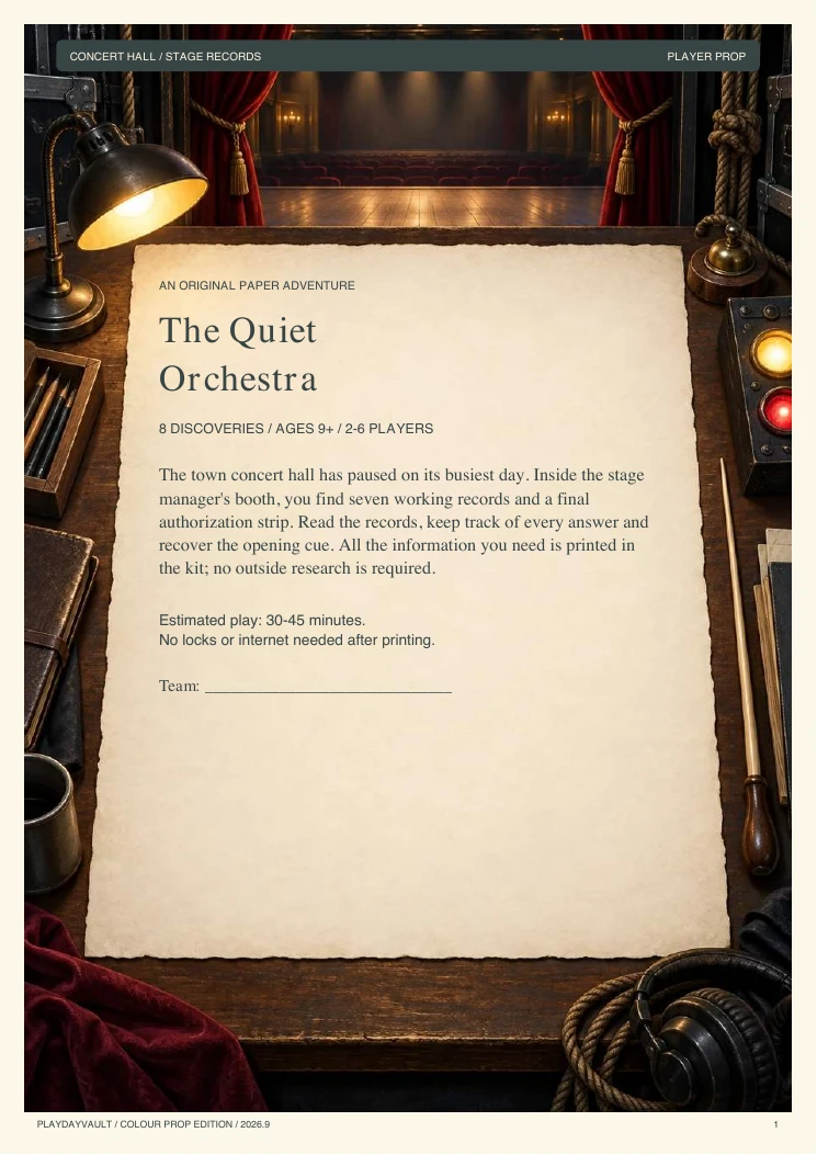 Your player booklet: The Quiet Orchestra.