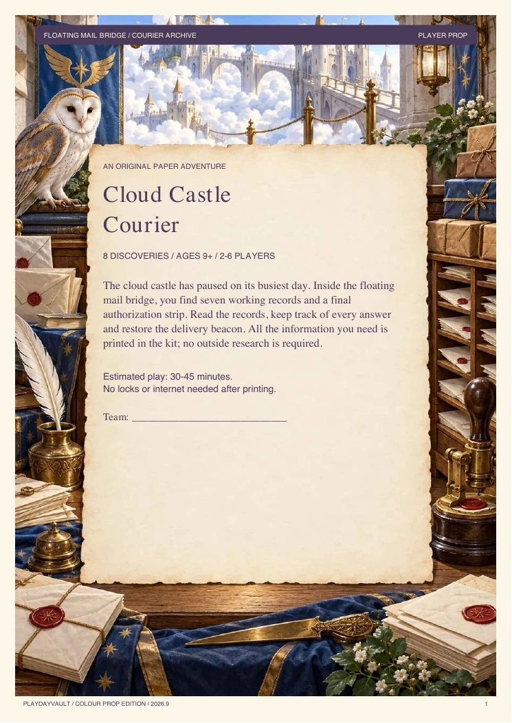 Your player booklet: Restore the floating mail bridge.