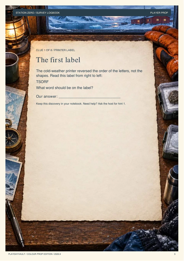 A real page from the game: Reconnect Station Zero.