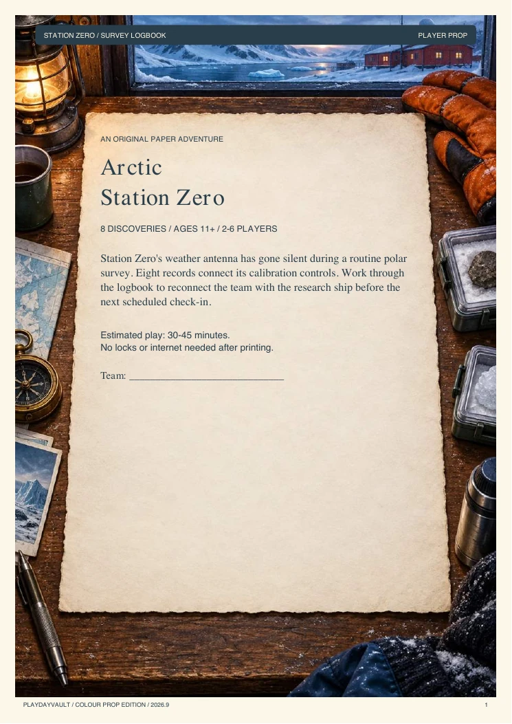 Your player booklet: Reconnect Station Zero.