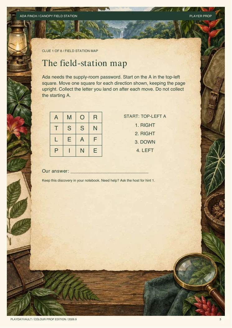 A real page from the game: Open Ada Finch’s field papers.