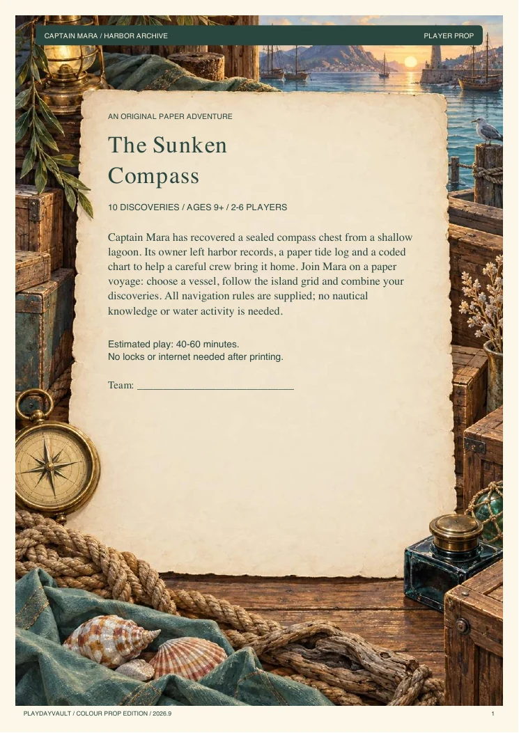 Your player booklet: Follow Captain Mara’s paper voyage.